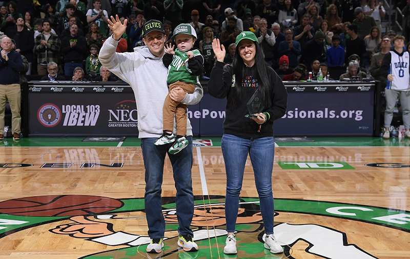 The Squillantes at the Boston Celtics game in January 2025.