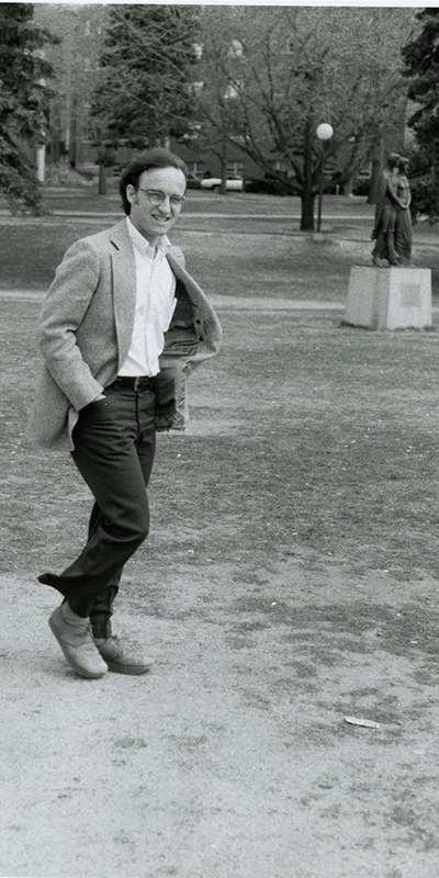 Dr. Lena walks on campus in May 1978.