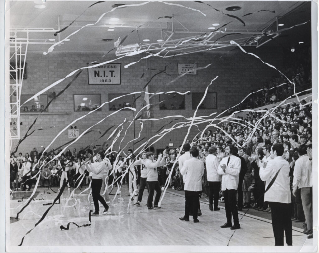 Men's Basketball game cheer section 1973-1974