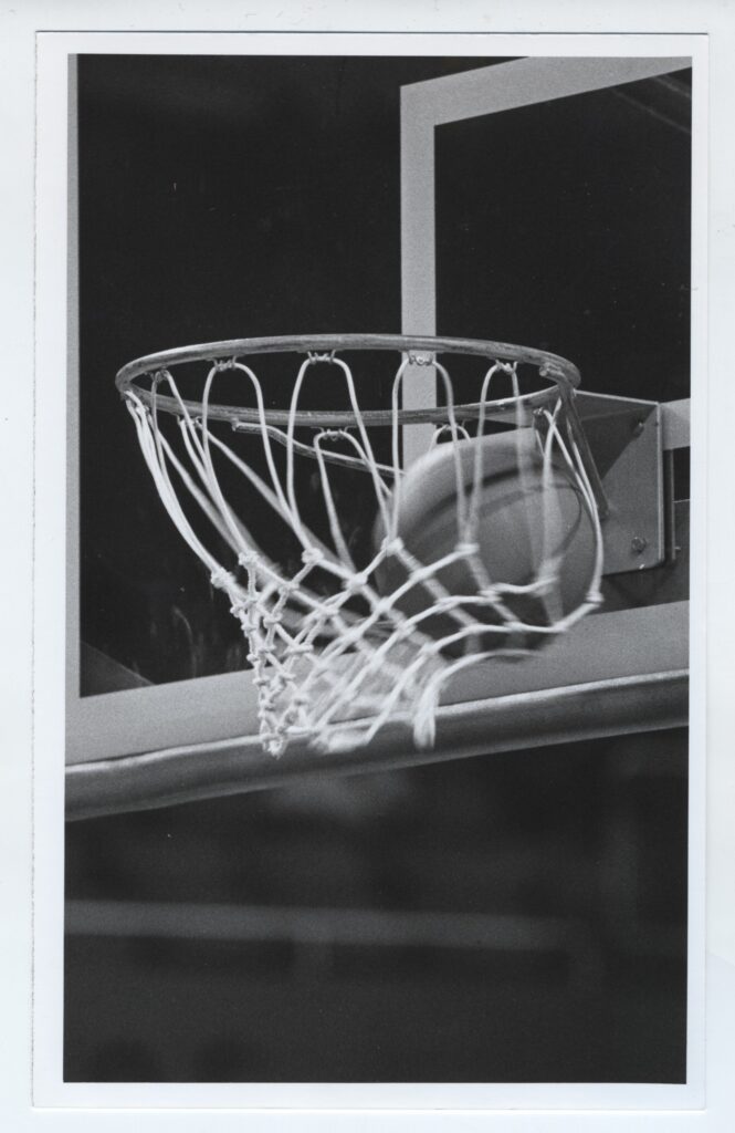 Photo of basketball hoop 1975