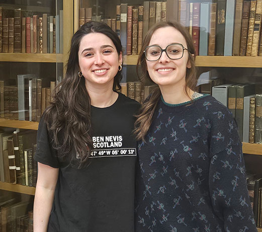 Christina Schwab '25, left, and Maisie Cocker '25 explored Wordsworth Grasmere during their visit.