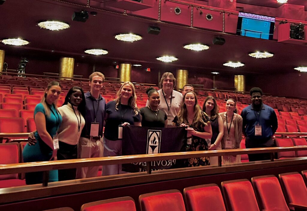 Students met with Hayley McGuirl ’15, assistant manager of marketing for the John F. Kennedy Center for the Performing Arts.