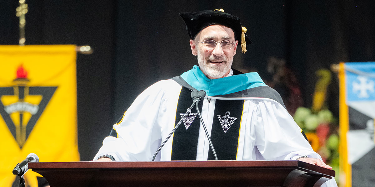 Arthur C. Brooks at Providence College`s commencement, May 2024