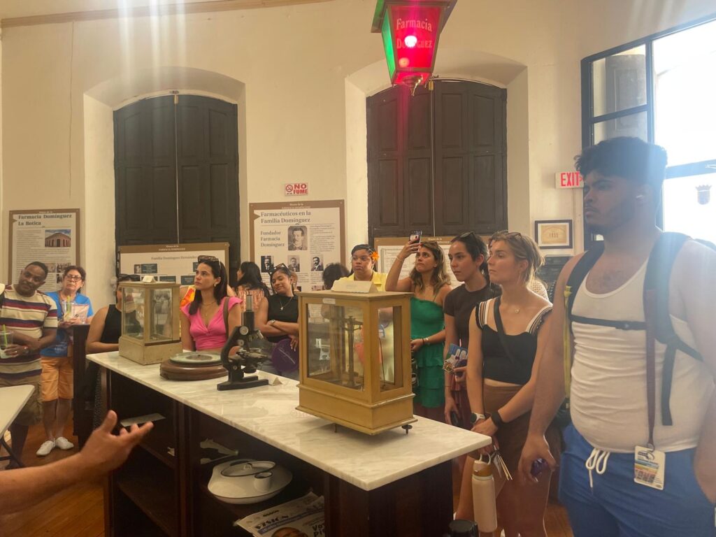 students visiting the Pharmacy Museum in San Germán