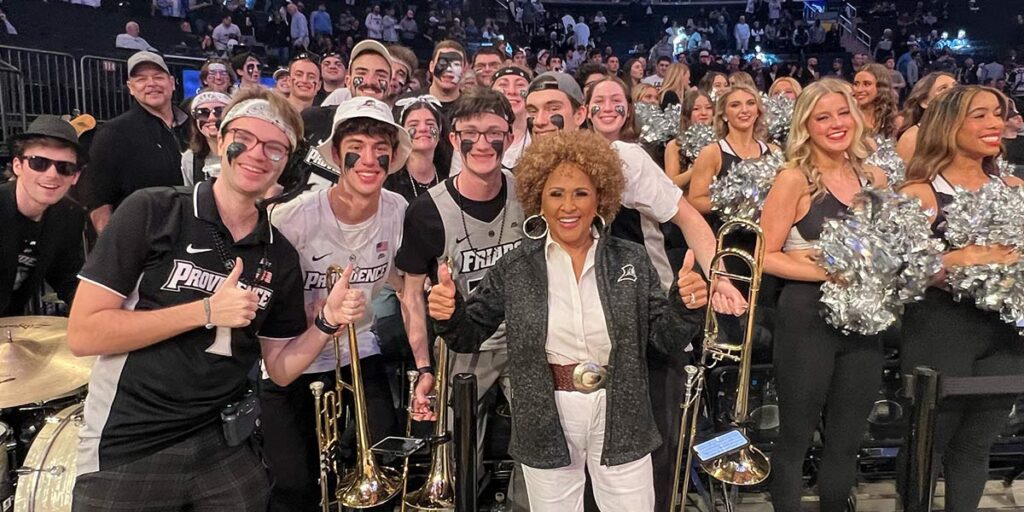 Darlene Love with Pep Band at Madison Square Garden