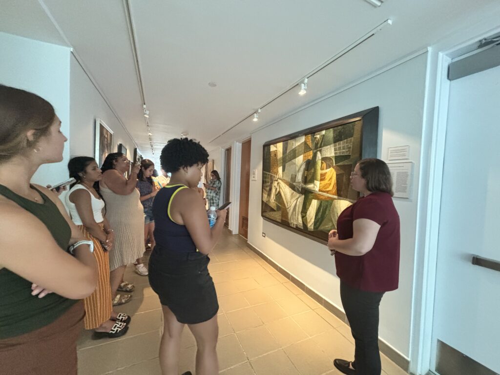 Students on a guided tour of the Ponce Museum in Puerto Rico
