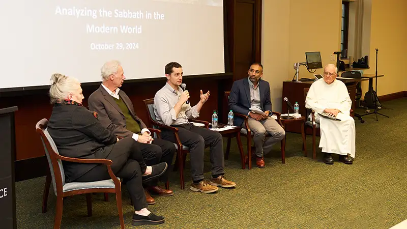 panelists at an event discussing modern sabbath observance