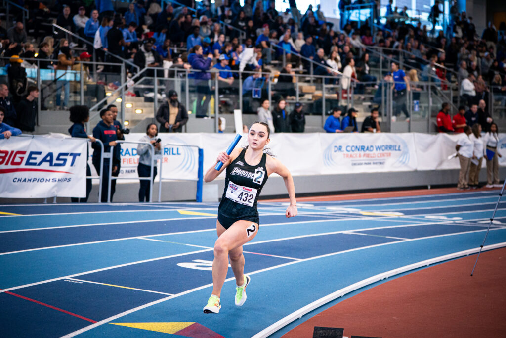 Elena Cabral competing at a track meet
