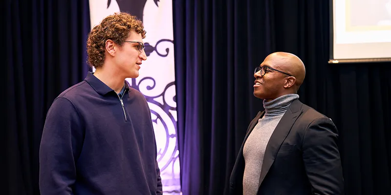 Billy Adams '25 speaks with Matthew Slater