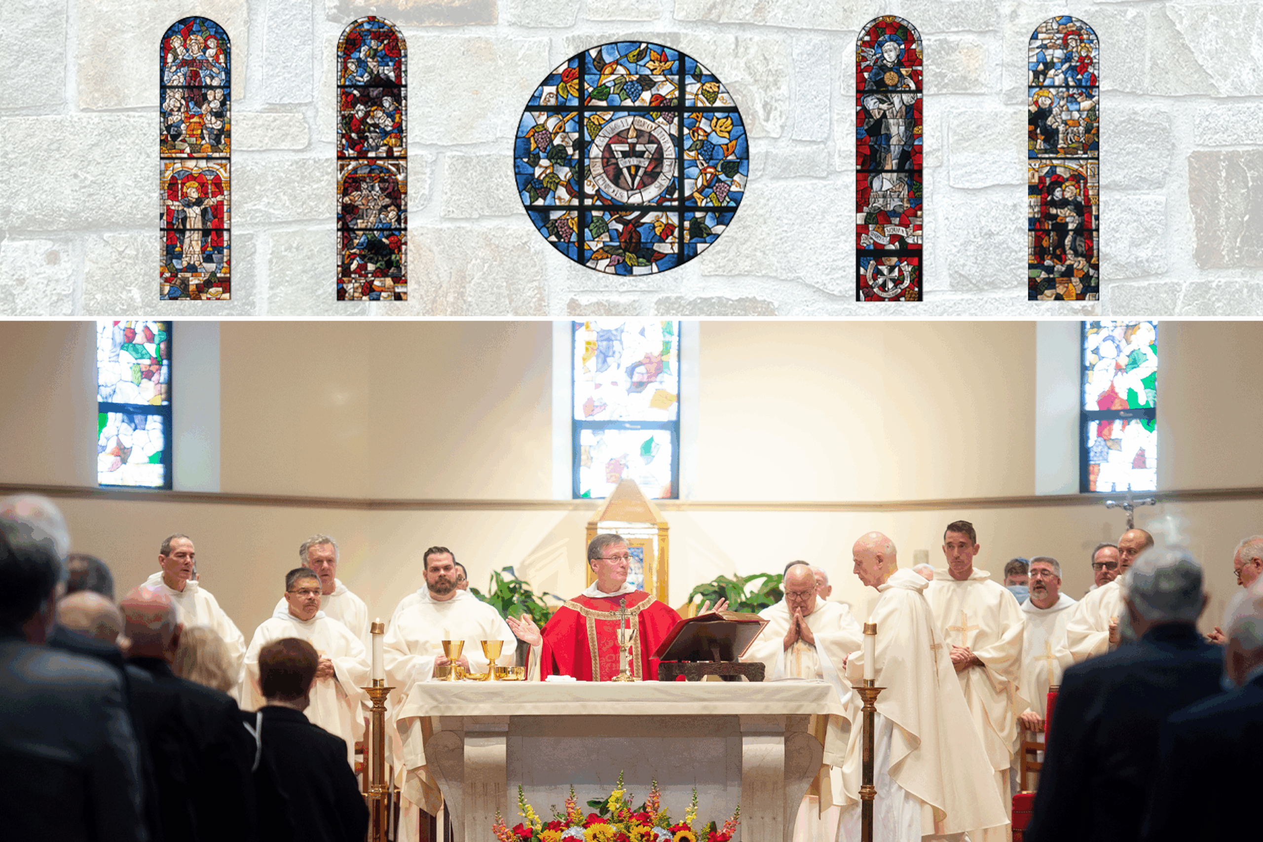 collage of stained glass windows